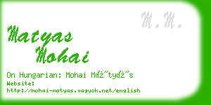 matyas mohai business card